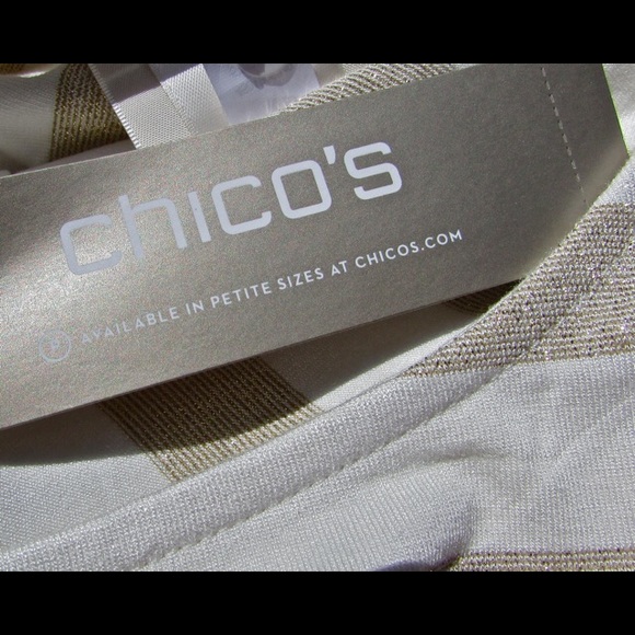 Chico’s Shimmer Striped Tee - Picture 5 of 6